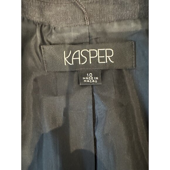 Kasper Womens Dark Gray Polyester Blend Blazer Jacket Size 10 - Picture 4 of 10
